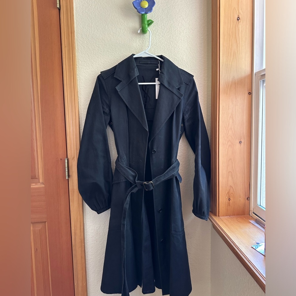 SOLD YSL vintage black trench coat